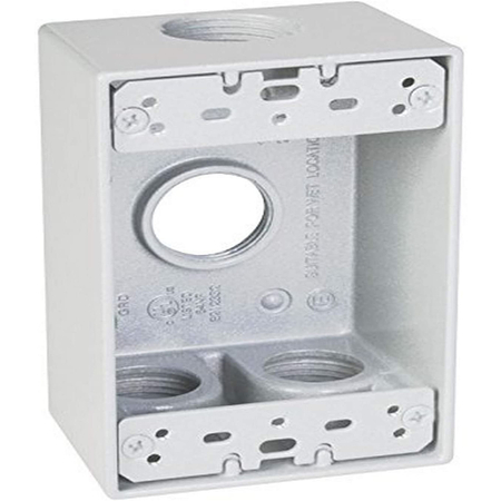 TAYMAC Electrical Box, 26.897882 cu in, Outlet Box, 1 Gang, Cast Metal, Rectangular SB475WH